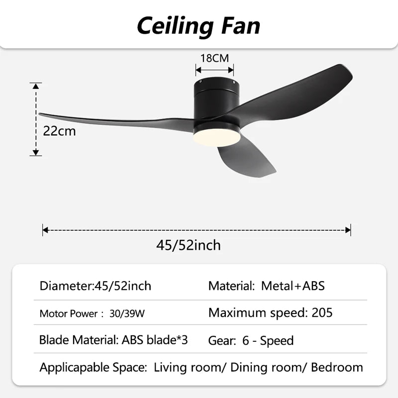 45-Inch 52-Inch Vintage Industrial Retro LED Ceiling Fan Light with Remote Control – photo 27