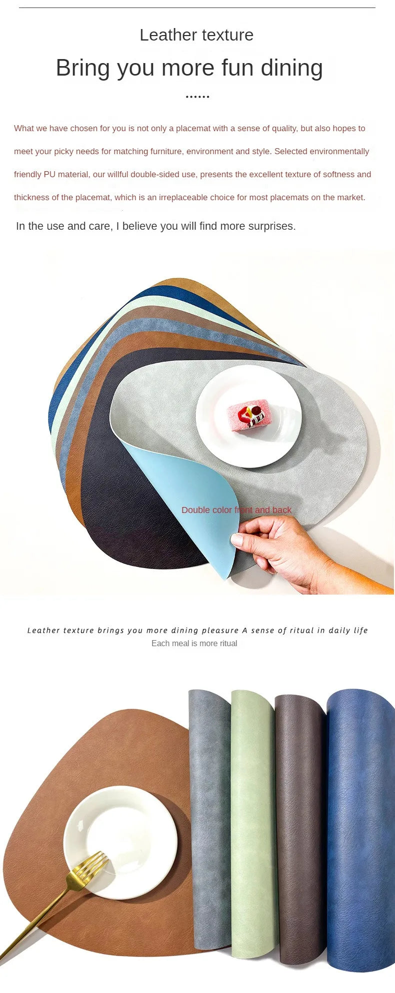 Nordic PU Leather-Look Insulated Placemat