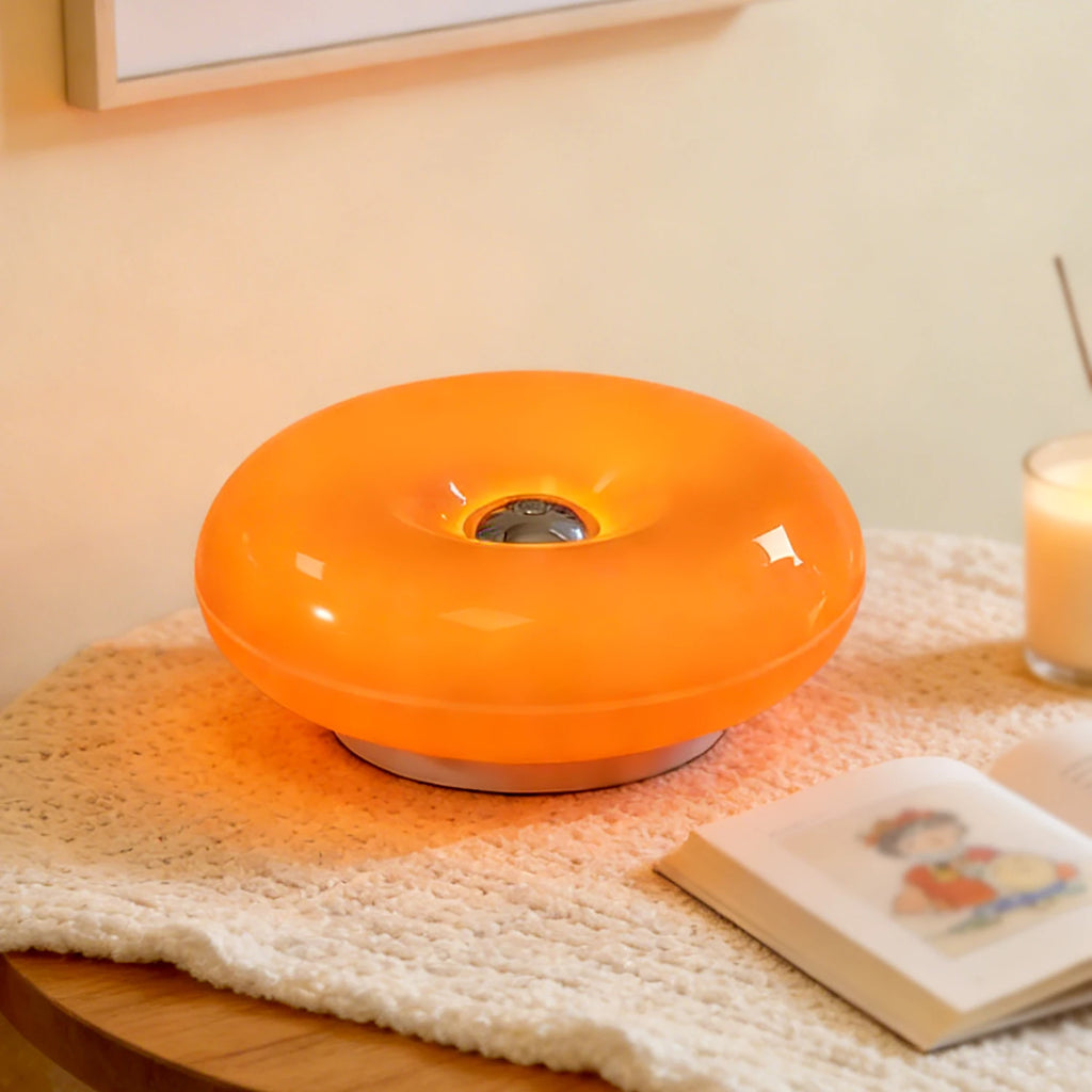 Dimmable Warm LED Donut Shape Round Night Table Lamp Bedroom Living Room – photo 3
