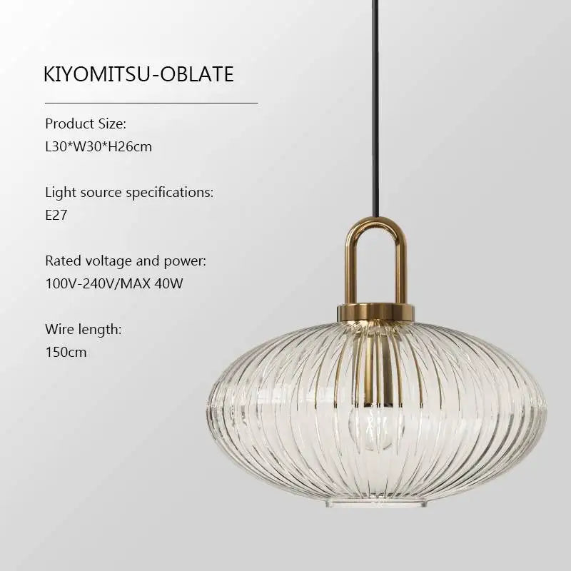 Modern Striped Glass Single Pendant Light