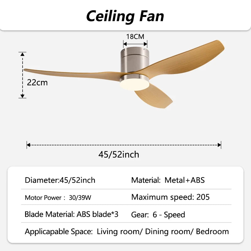 45-Inch 52-Inch Vintage Industrial Retro LED Ceiling Fan Light with Remote Control – photo 26