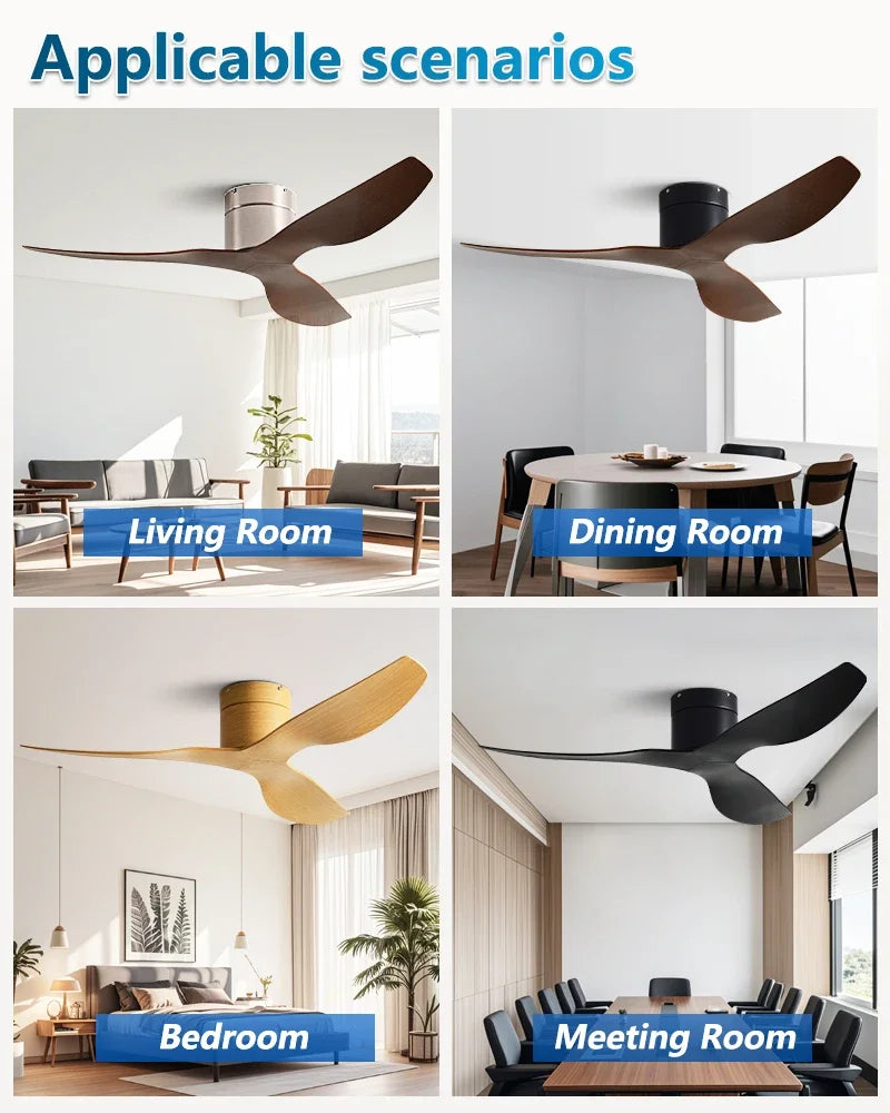45-Inch 52-Inch Vintage Industrial Retro LED Ceiling Fan Light with Remote Control – photo 14