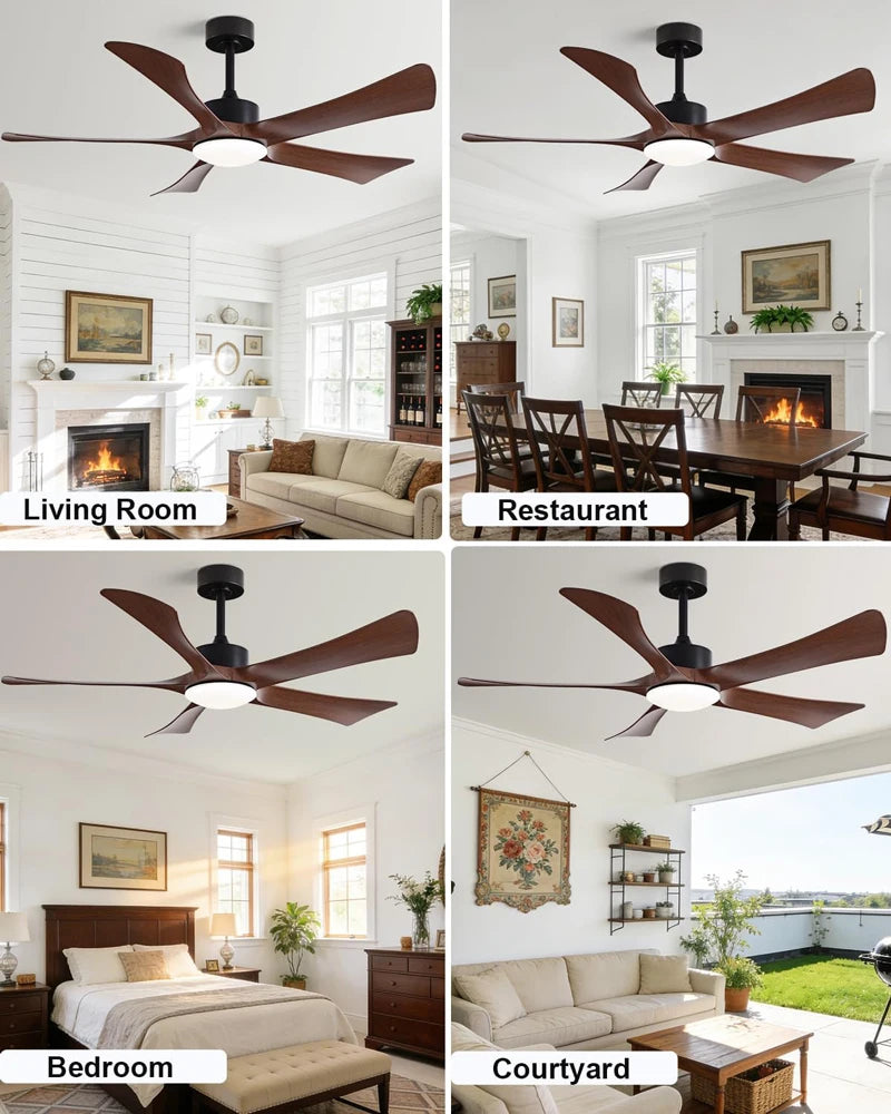 52-Inch Vintage Industrial 5-Blade LED Ceiling Fan Light with Remote Control – photo 15