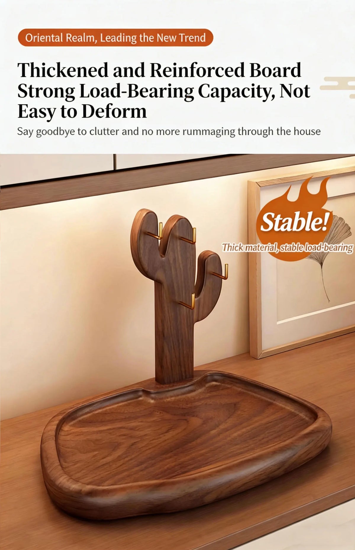 Solid Wood Entryway Key and Accessory Rack
