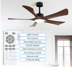 52-Inch Vintage Industrial 5-Blade LED Ceiling Fan Light with Remote Control – photo 12