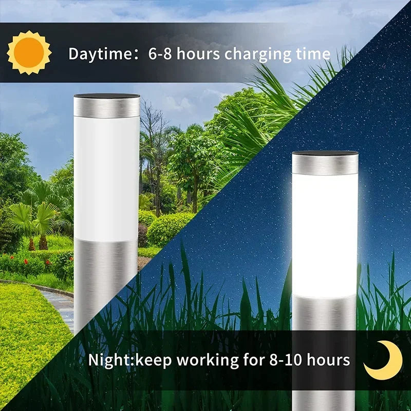 Solar Stainless Steel Waterproof IP65 LED Garden Post Path Light Outdoor – photo 2