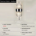 Nordic Luxury Crystal Stainless Steel Black Gold LED Wall Light – photo 13