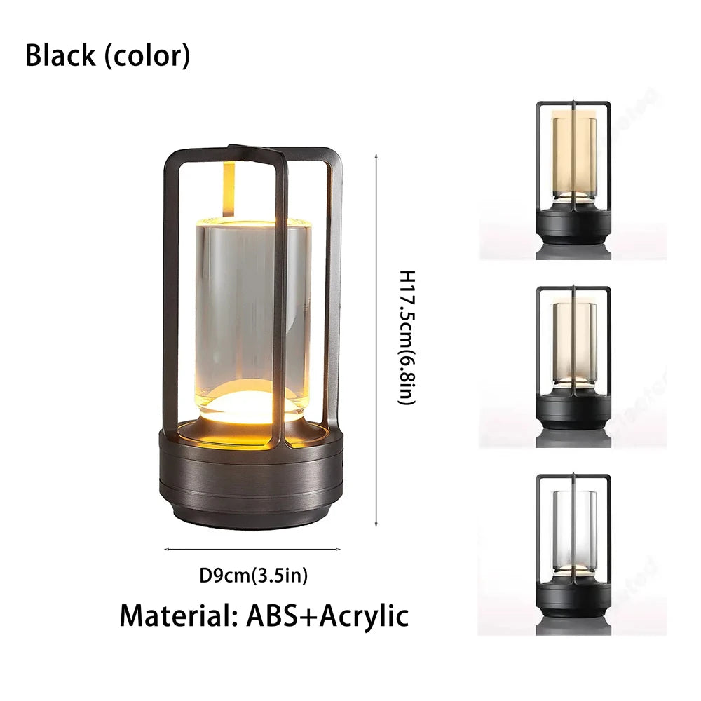 Rechargeable Dimmable Touch Acrylic LED Cordless Table Lamp Bedside Night Light – photo 4