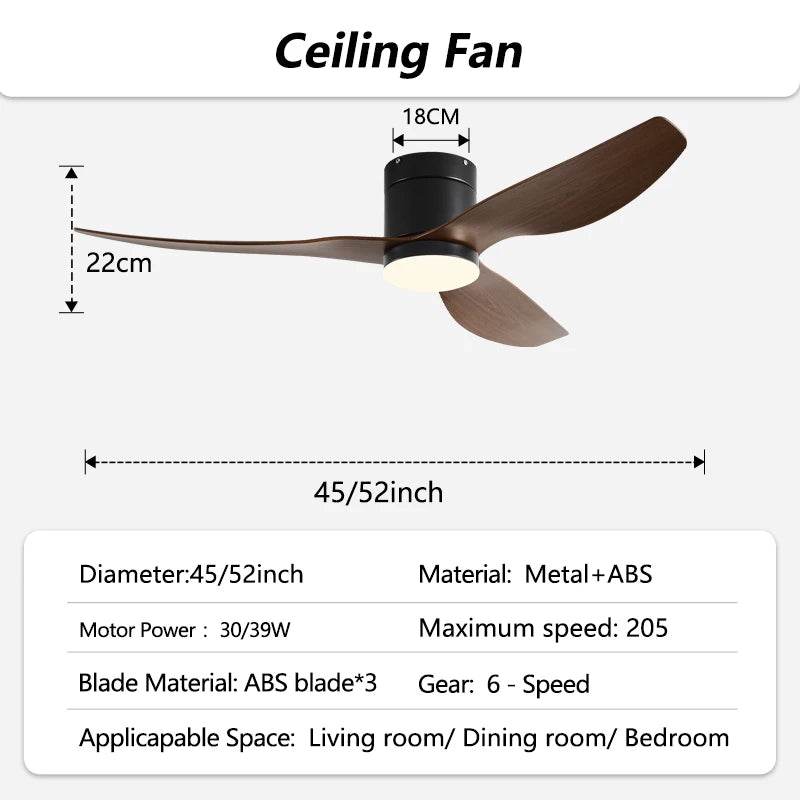 45-Inch 52-Inch Vintage Industrial Retro LED Ceiling Fan Light with Remote Control – photo 25