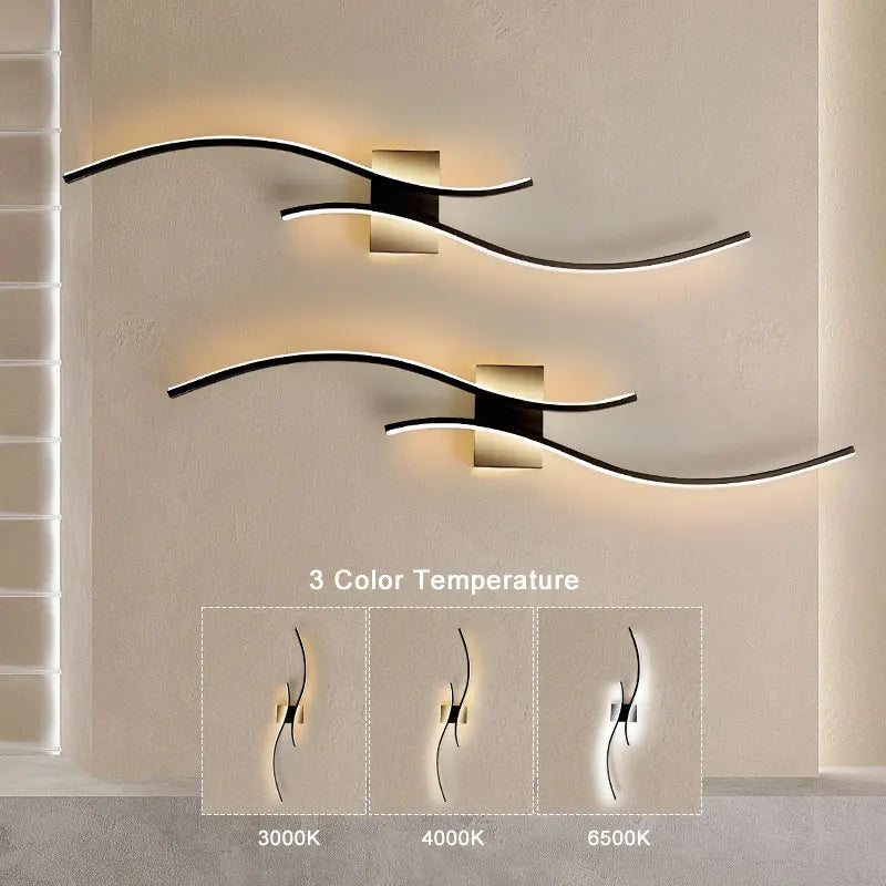 Nordic Aluminum LED Wall Sconce Lights Bedroom Bedside Foyer Kitchen