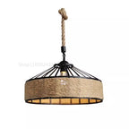 Classic Retro Industrial Hemp Rope Iron Pendant Chandelier Dining Room – photo 5