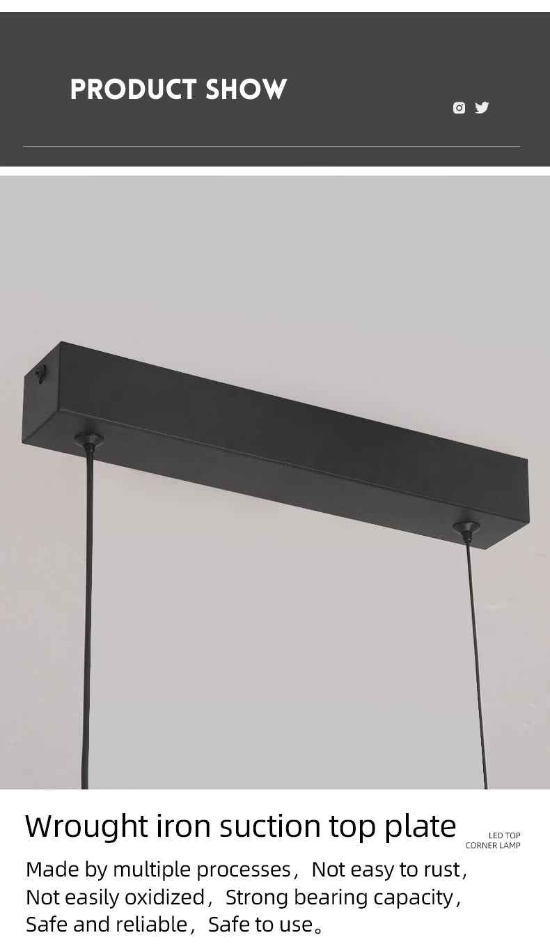 Contemporary Sleek LED Arc Adjustable Brightness Pendant Light with App Dimming – photo 25