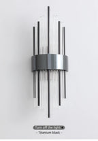 Nordic Luxury Crystal Stainless Steel Black Gold LED Wall Light – photo 11