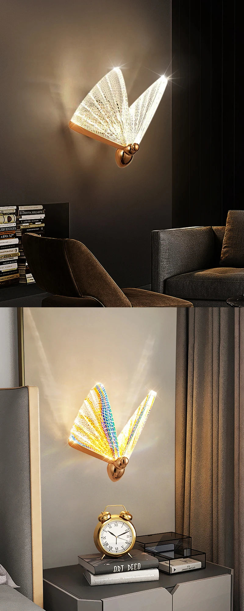Nordic Butterfly LED Pendant Light Tricolor Golden Silver Hanging Lamp – photo 7