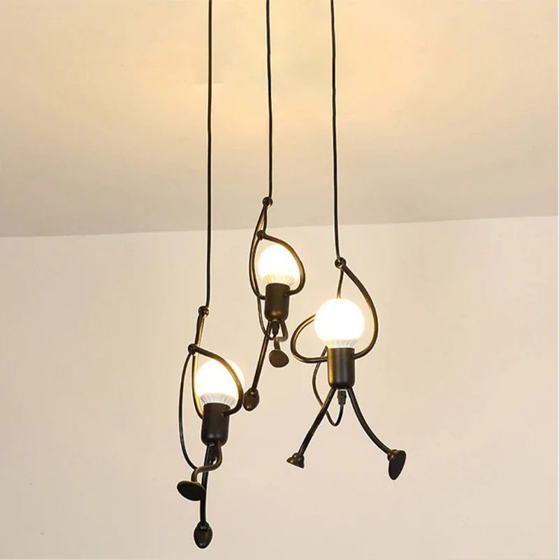 Vintage Iron Little Man LED E27 Pendant Light for Children Bedroom – photo 4