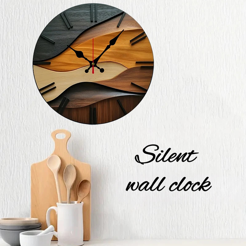 Nordic Silent Round Fiberboard Wall Clock