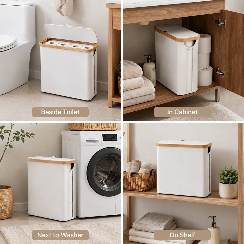 Free-Standing Toilet Paper Storage Basket