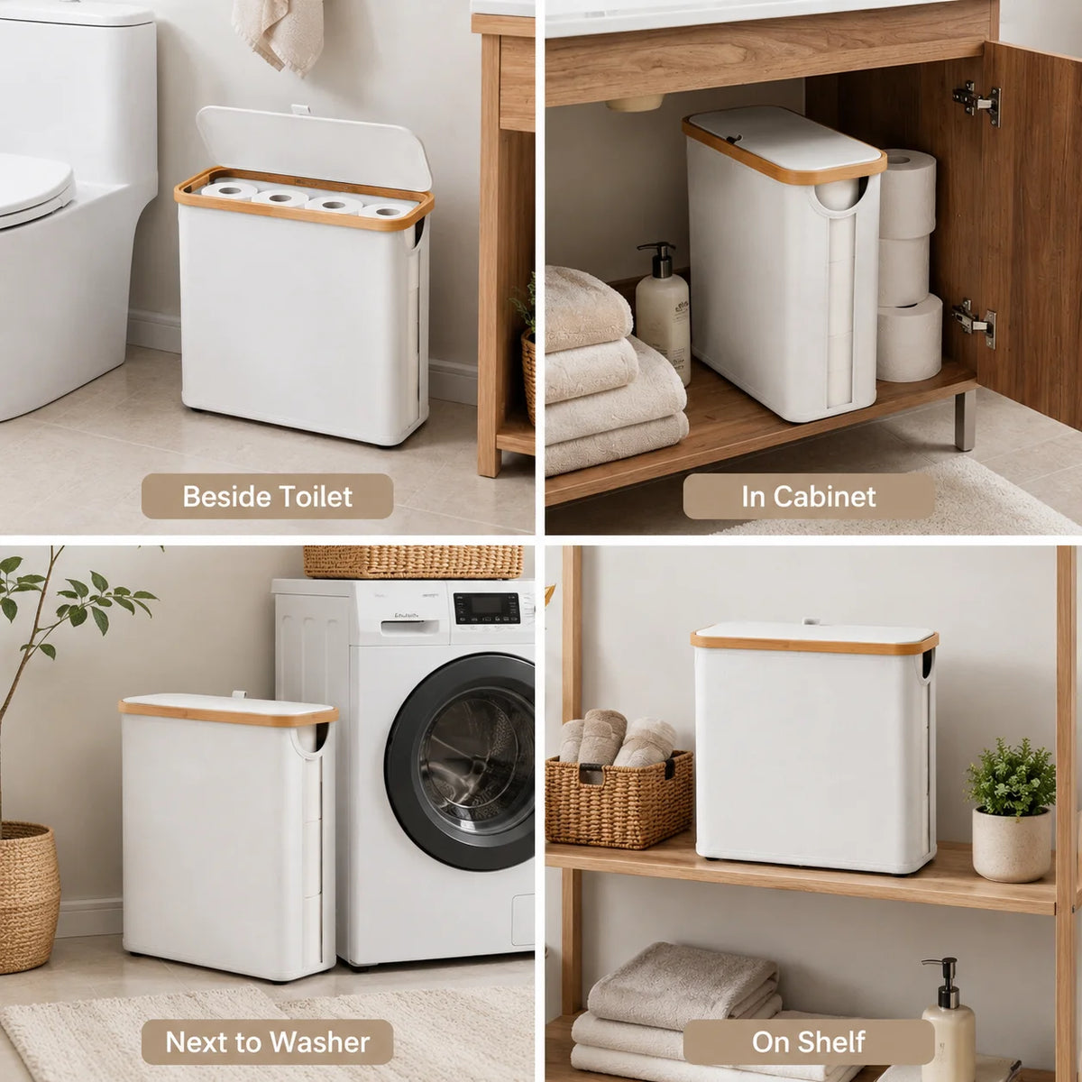 Free-Standing Toilet Paper Storage Basket