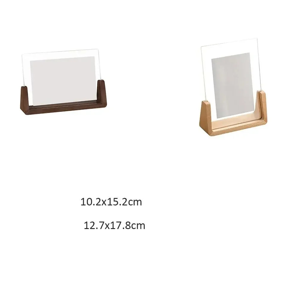 U-Shaped Acrylic and Wood Desktop Photo Frame