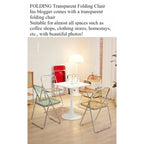 Foldable Transparent Acrylic Crystal Dining Chair Living Room Furniture