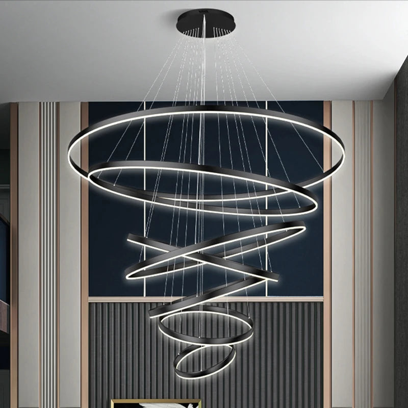 Nordic Dimmable Ring Chandelier with Remote Control Pendant Light for Dining Room – photo 3