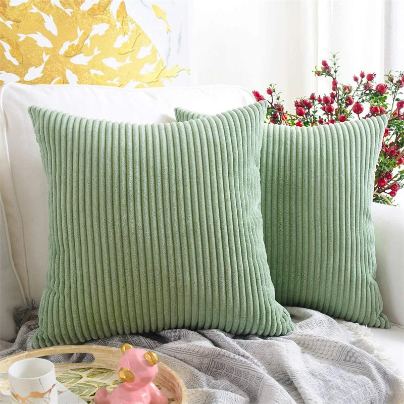 Corduroy Striped Throw Pillow Cover