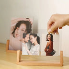 U-Shaped Acrylic and Wood Desktop Photo Frame