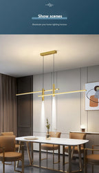 Modern Minimalist Black Gold LED Chandelier Pendant Light Stepless Dimming Remote Control – photo 13