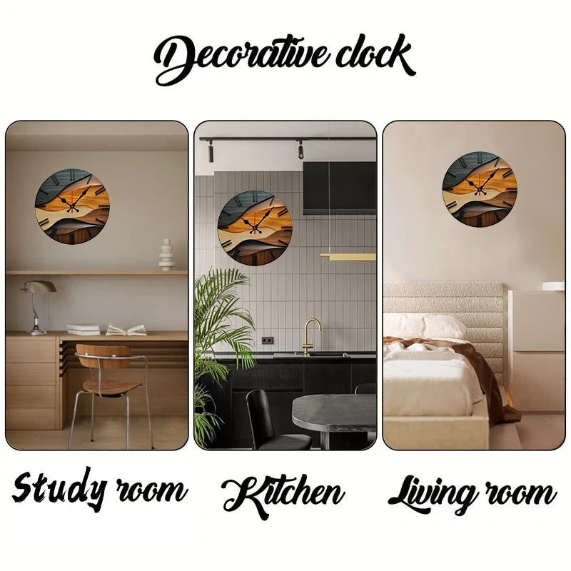 Nordic Silent Round Fiberboard Wall Clock