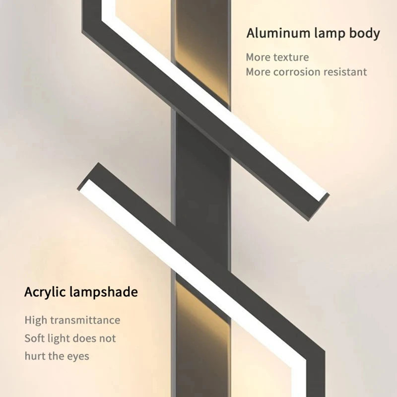 Minimalist Aluminum Strip LED Wall Sconce Light Bedroom Living Room TV Background – photo 6
