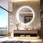Touch Sensor Anti Fog Waterproof LED Backlit Round Wall Mounted Bathroom Mirror – photo 2