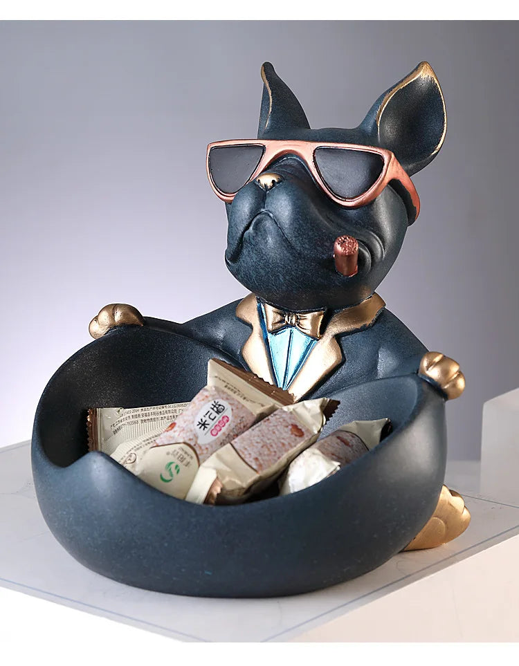 French Bulldog Resin Storage Statue and Coin Bank