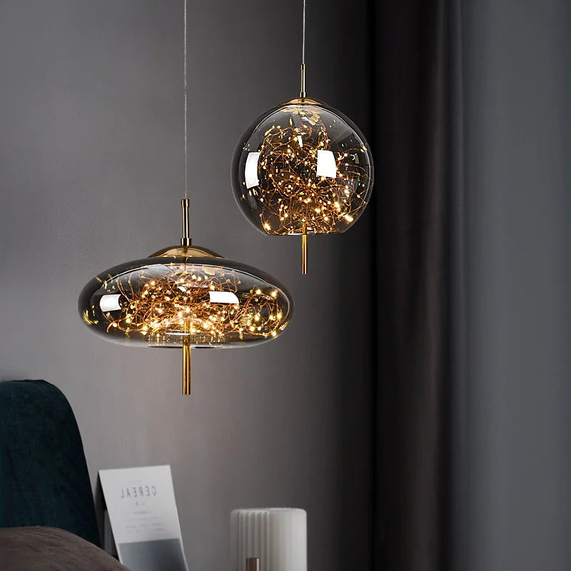 Modern LED Glass Pendant Light Chandelier Bedroom Dining Room