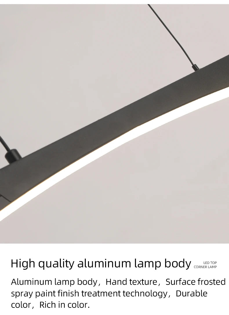 Contemporary Sleek LED Arc Adjustable Brightness Pendant Light with App Dimming – photo 26