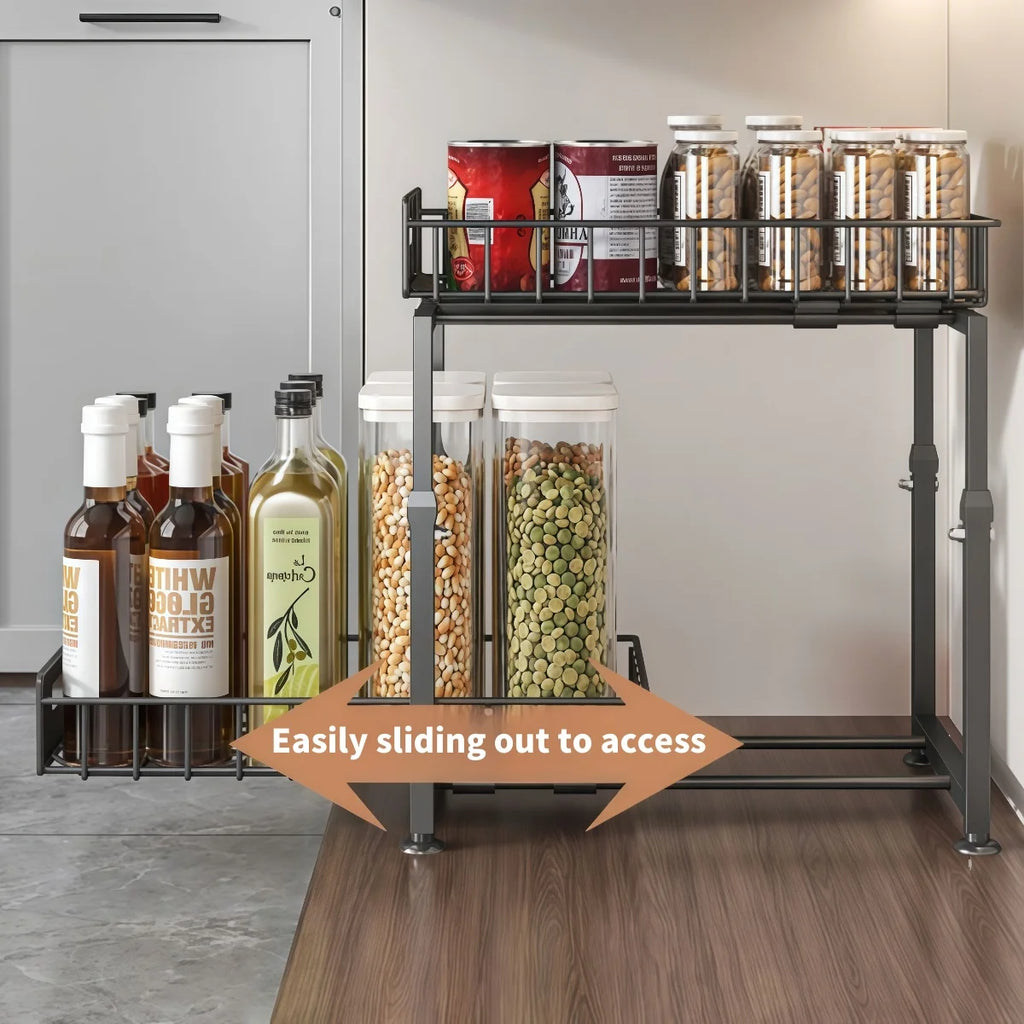 2-Tier Pull-Out Under-Sink Cabinet Organizer