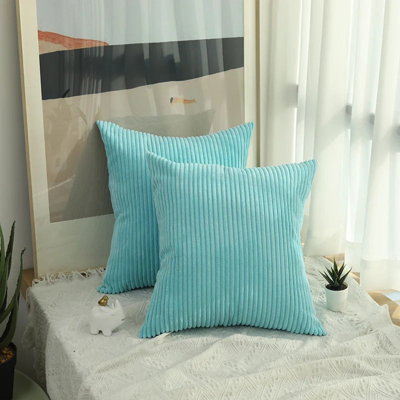Corduroy Striped Throw Pillow Cover