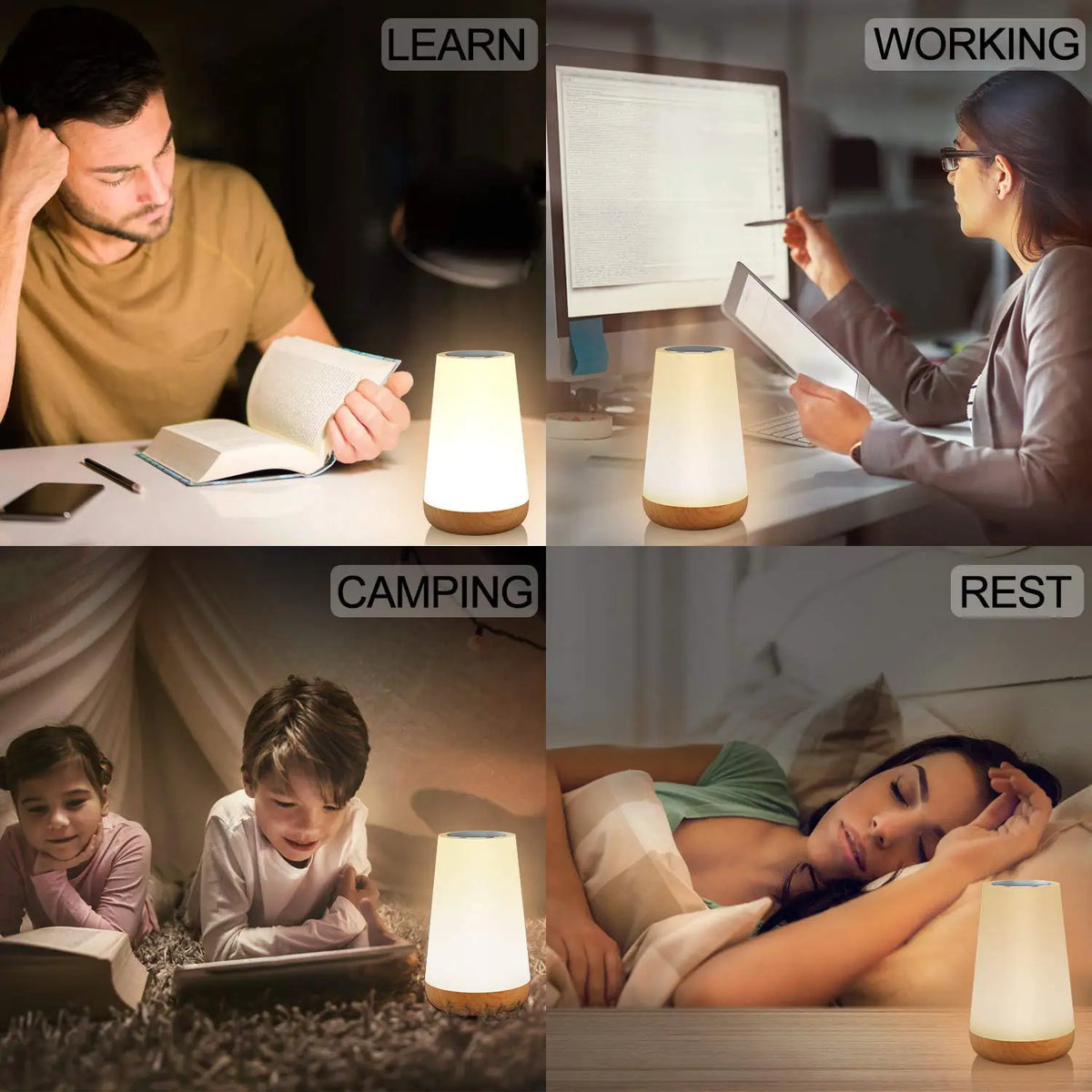 13-Color Rechargeable RGB Bedside Lamp