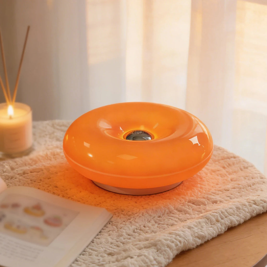 Dimmable Warm LED Donut Shape Round Night Table Lamp Bedroom Living Room – photo 2