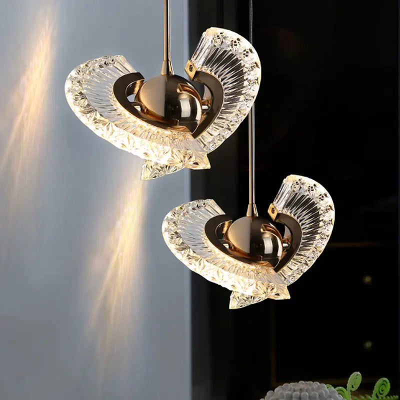 Modern Rose Gold Iron LED Pendant Light Chandelier Living Room Bedroom – photo 3