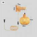 Handwoven Bamboo and Rattan E27 Wall Sconce