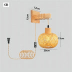 Handwoven Bamboo and Rattan E27 Wall Sconce