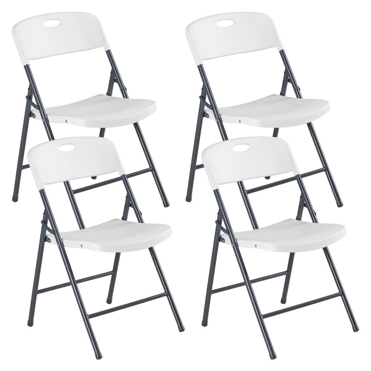 Stackable Foldable Heavy Duty Faux Leather Ergonomic Back Dining Chairs Set