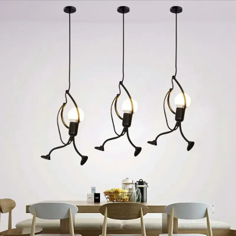 Vintage Iron Little Man LED E27 Pendant Light for Children Bedroom – photo 12