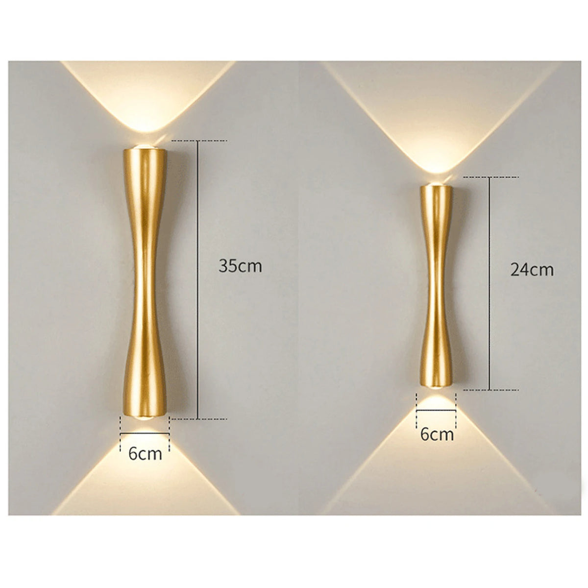 Waterproof IP65 Gold Aluminum LED Wall Light Bedroom Bedside Fixture – photo 5