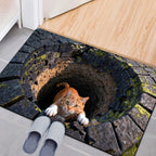 3D Cat Optical Illusion Non-Slip Doormat