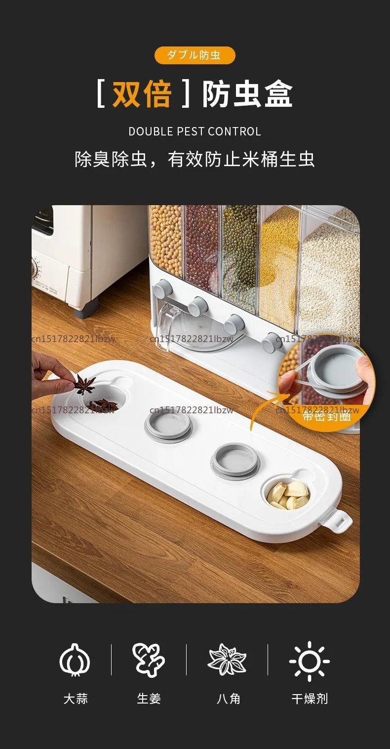 Divided Food-Grade Rice and Grain Storage Box