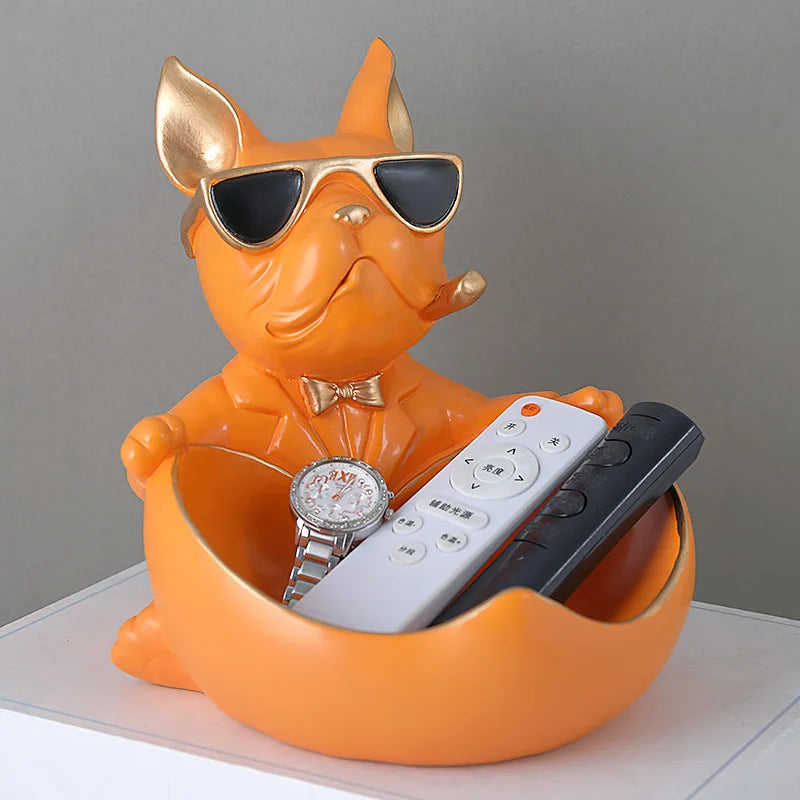 French Bulldog Resin Storage Statue and Coin Bank