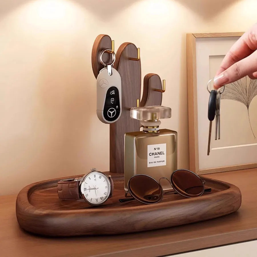 Solid Wood Entryway Key and Accessory Rack