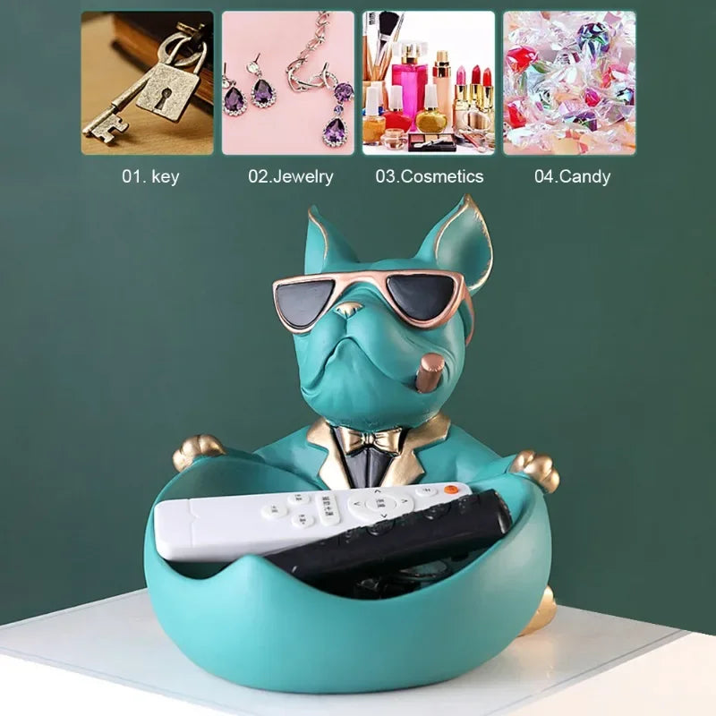French Bulldog Resin Storage Statue and Coin Bank