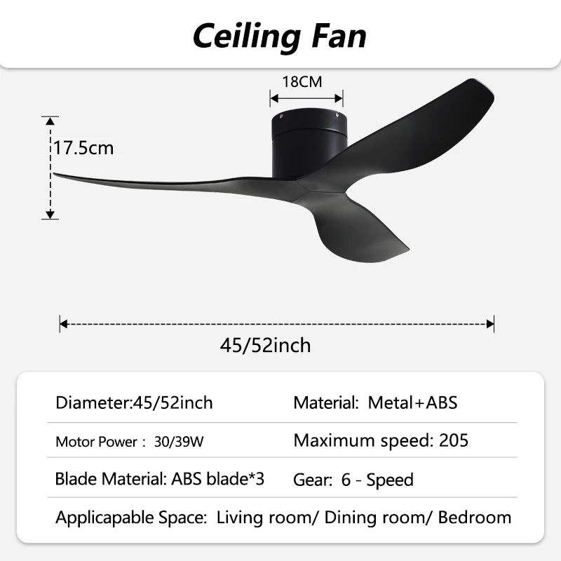 45-Inch 52-Inch Vintage Industrial Retro LED Ceiling Fan Light with Remote Control – photo 22